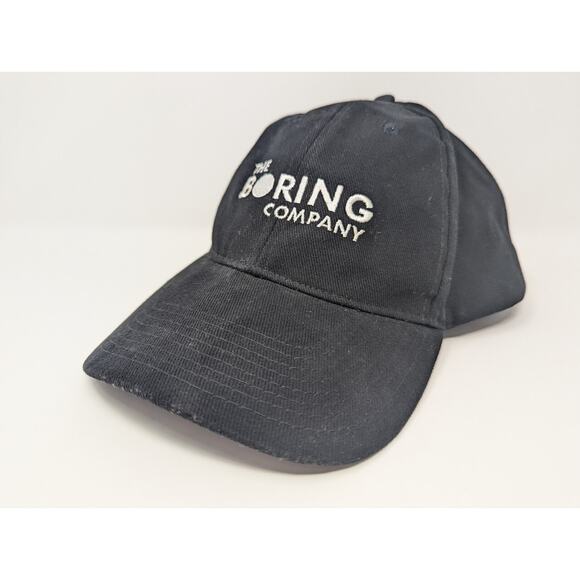 The Boring Company Hat Mens Black Adjustable Back Emboroidered Logo Elon Musk - Picture 1 of 8